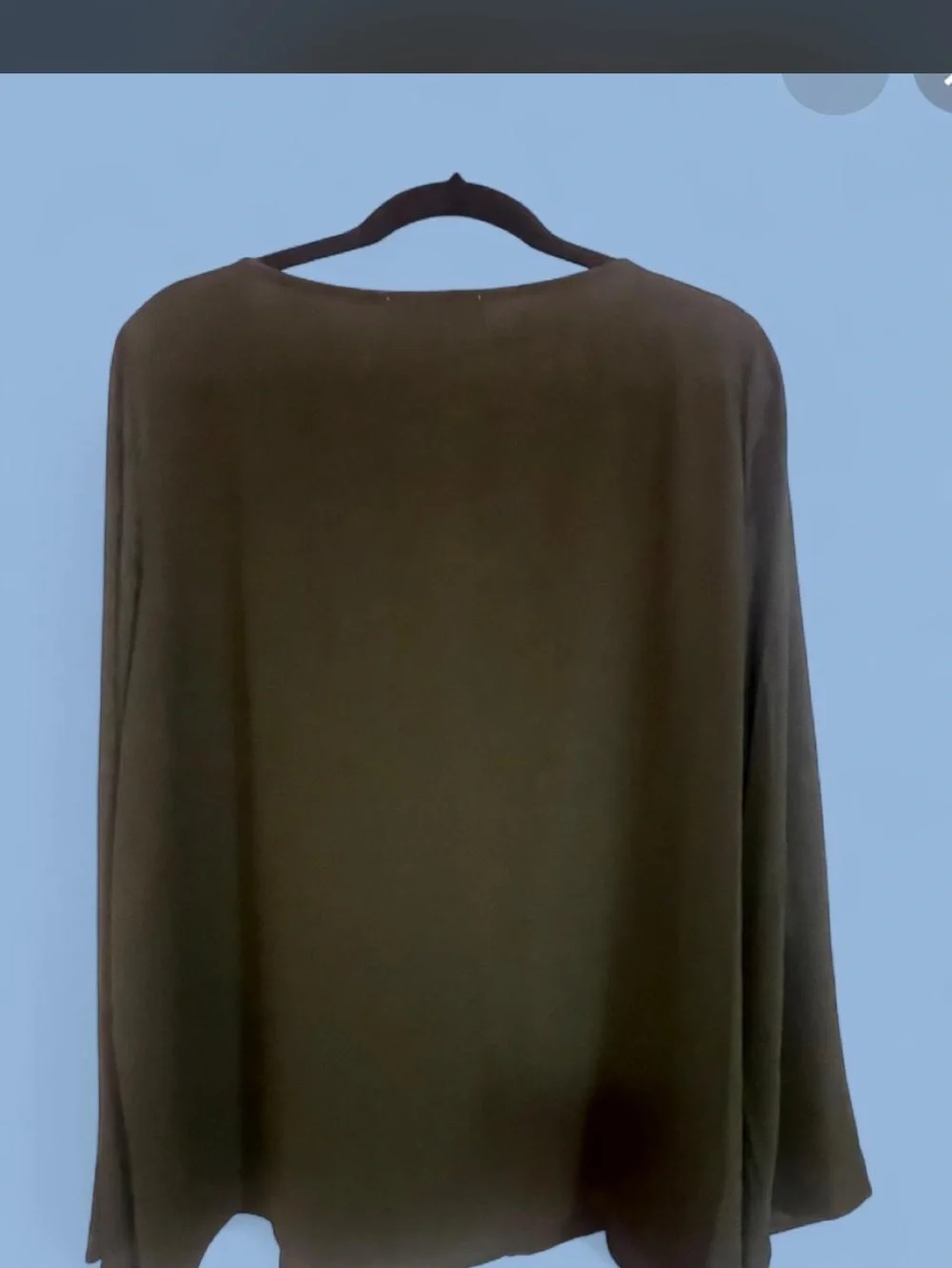 Elegant Women's Olive Green Long Sleeve Blouse